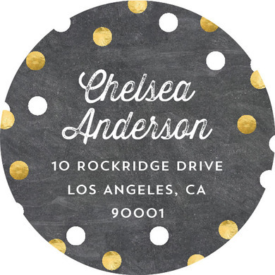 Party Confetti Round Address Labels
